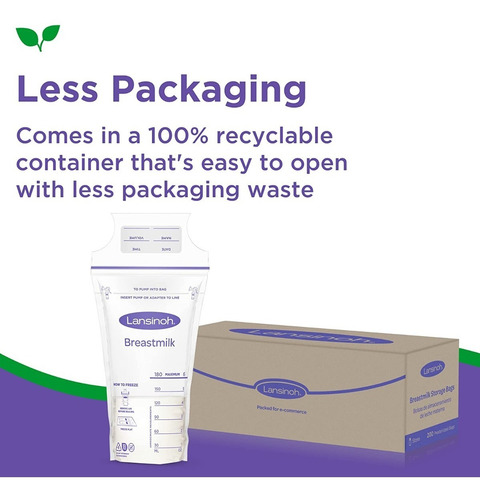 Imagen 6 de 6 de Bolsas Almacenamiento Leche Materna Box Con 200 Unidades