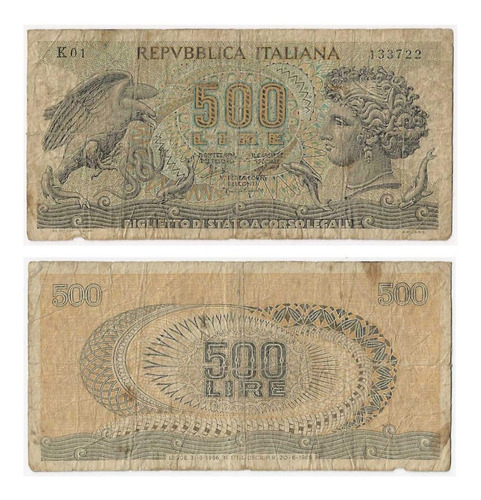 Italia Biglietto Di Stato 500 Liras - Año 1966 - P93a.1 - F