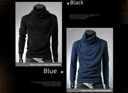 Camiseta Casual De Manga Larga Con Cuello Alto Y Corte Ajust