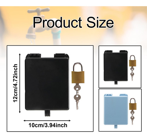 Candado Para Grifo Exterior Con Llave, 12 X 10 Cm Negro