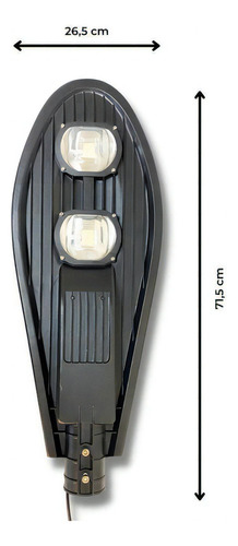 Luminária Poste Led 100w Pública Pétala Preto 6000k 127/220V