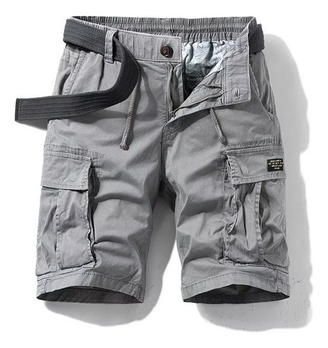 Pantalones Cortos Cargo Masculinos De Bolso Solto