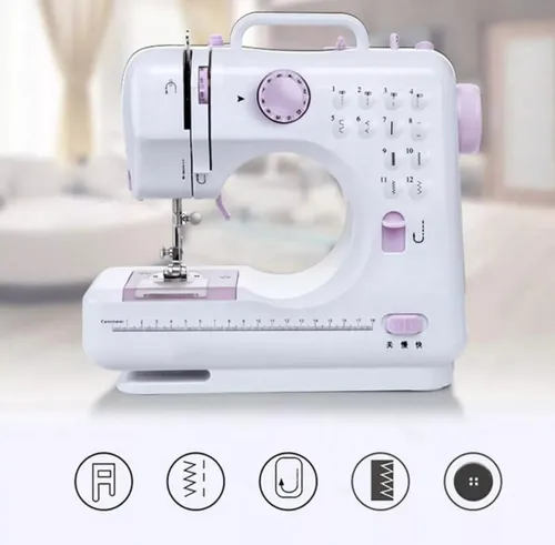 Maquina De Coser Portátil Eléctrica Hogar Pedal 12 Puntadas