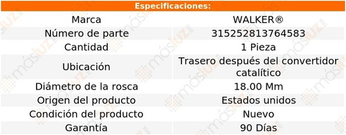 Sensor Ox O2 Tras Dcc Toyota Sienna 6 Cil 3.5l 17/20 Walker