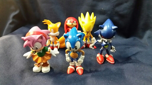 Set 6 Figuras Sonic Tails Knucles Super Sonic