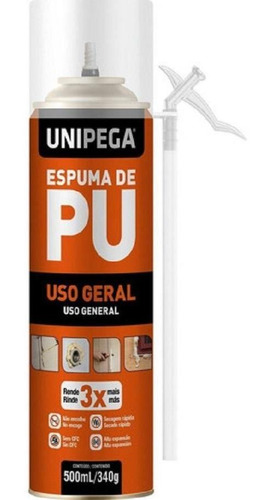 Espuma Expansiva Pu Uso Geral 500 Ml 340 G Unipega