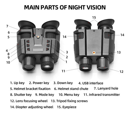 Gafas De Visión Nocturna Binock Nv8000 Impermeables Para Mon