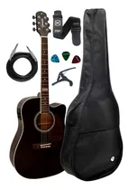 Comprar Violão Giannini Folk Gf-1d Bk Eletrico Folk + Capa +kit Full