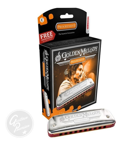 Armonica Hohner Golden Melody Profesional Estuche Lecciones