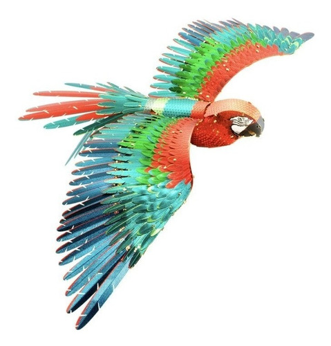 Piececool Maqueta 3d Metálica Scarlet Macaw P118-nbr Hermosa