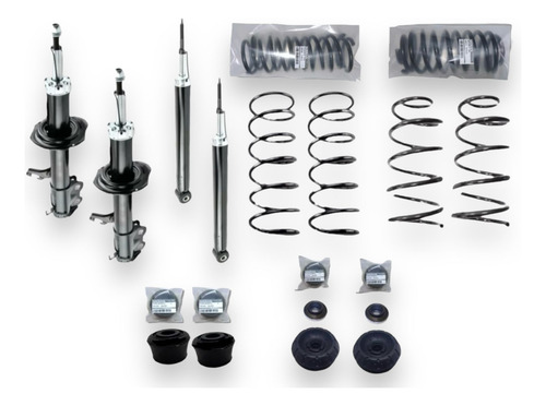 Kit 4 Amortiguadores Gas + 4 Resortes Y 4 Bases Versa 2018