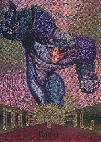 Hombres X - Fleer Marvel Metalizadas 95 #74 Rhino