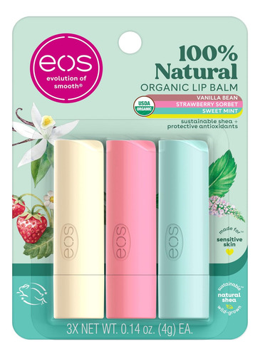 Bálsamo Labial Eos, Vainilla, Fresa Y Menta