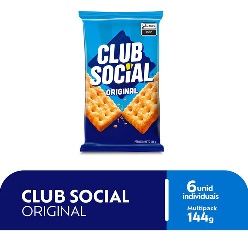 Biscoito Salgado Club Social Original Multipack 144g