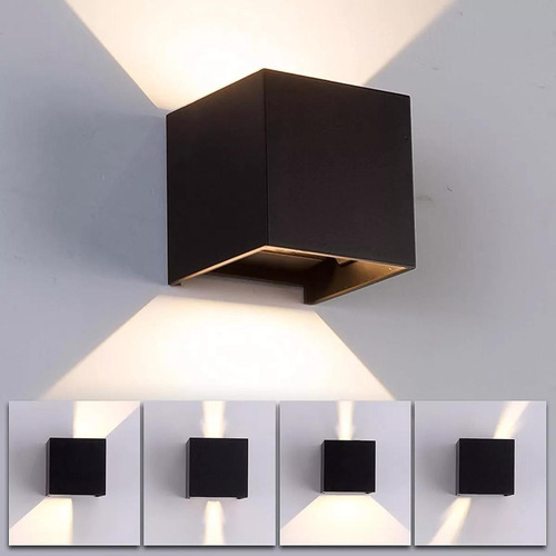 Imagen 2 de 6 de Luz Foco Aplique Para Pared Led Exterior Blanco Calido