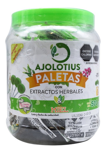 Paleta Ajolotius- Extractos Herbales 50 Piezas