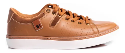 Zapatillas Urbanas Hombre Cuero Sneakers Base Cocida Moda