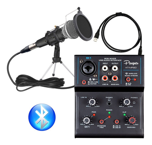 Kit Streaming Mixer Usb Microfono Pie De Mesa Antipop