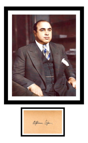 Cuadro De Lujo / Foto Y Firma Del Gánster: Al Capone 