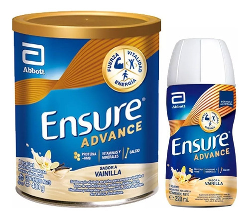 Ensure Advance Polvo 400 Gr + Shake 220 Ml X 4 Unidades