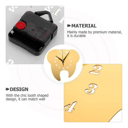 Reloj De Pared Con Forma De Diente Para Interiores, Funciona
