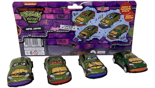 Super Autos Tortugas Ninja  Pack X 4 - Tapimovil E.full