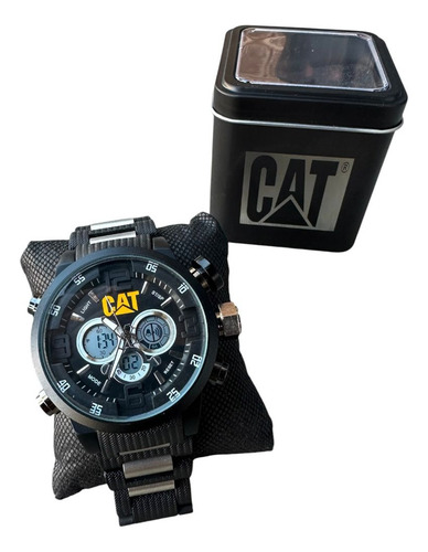 Reloj P Caballero Cat Casual Análogo/digital Estuche Gratis Negro