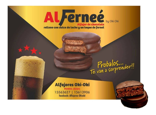 Alferneé Alfajores De Fernet & Dulce De Leche 40 G X 12