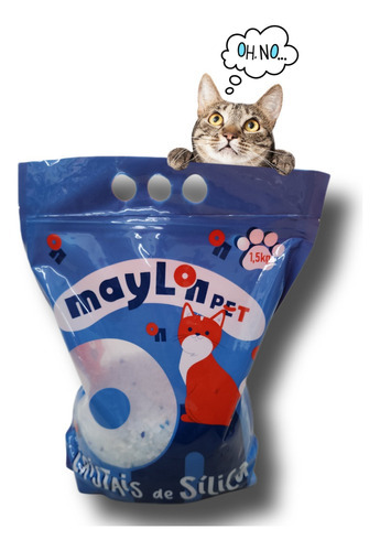 Areia Sílica Para Gatos Grossa 1,5kg  Maylon Pet Tira Odor x 1.5kg de peso neto