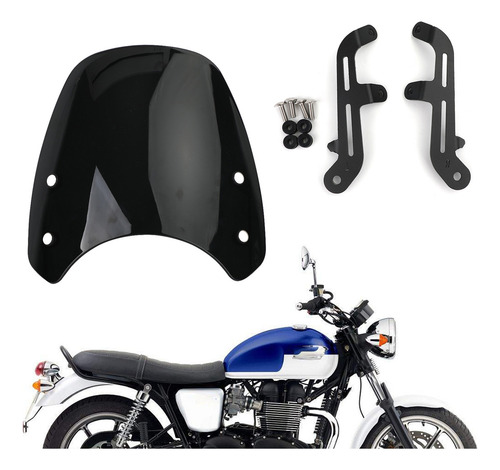Parabrisa Parabrisa For Triumph Bonneville T100 T120 Black
