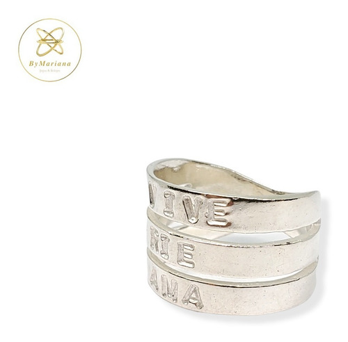 Imagen 8 de 10 de Anillo Plata Vive Rie Ama