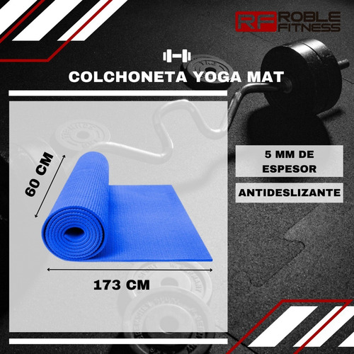 Imagen 2 de 9 de Colchoneta Yoga Mat Pilates Fitness 173cm X60cm X 5 Mm Gym