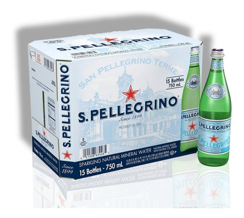 San Pellegrino Agua Mineral Gasificada Caja X15u 750ml