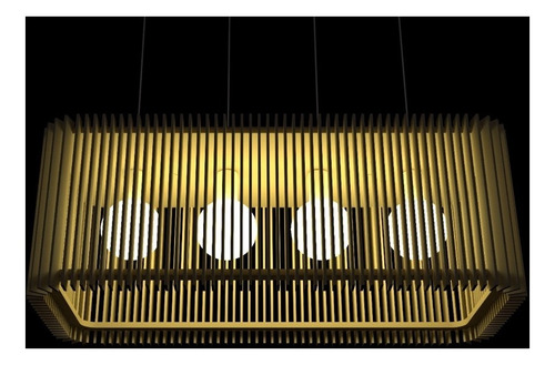 Lampara Colgante Madera Diseño Mdf Mod Cube65 Luminica