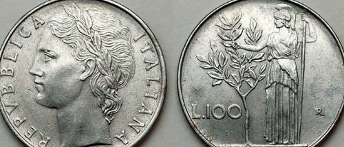 Moneda Italia 100 Liras 1978