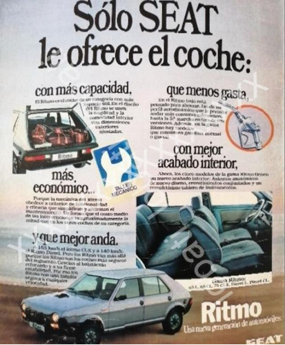 Cartel Retro Cartel De Autos Seat Ritmo Clx 1981 /847