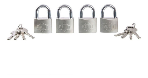 4 Candados Hermanados Bulit Doble Traba A Bolilla + 8 Llaves
