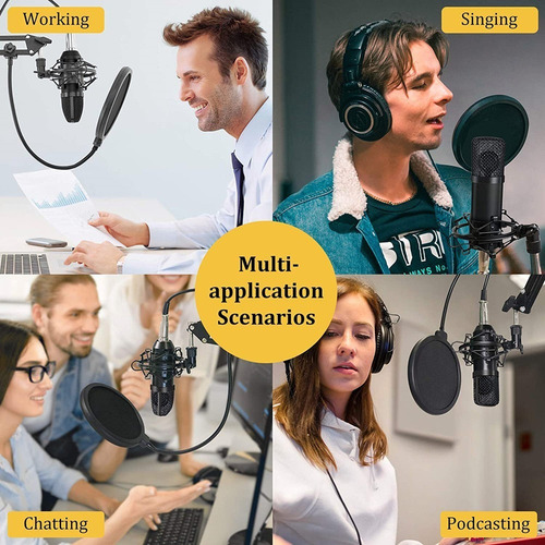 Set De Micrófonos Con Condensador Grabación Estudio Youtuber