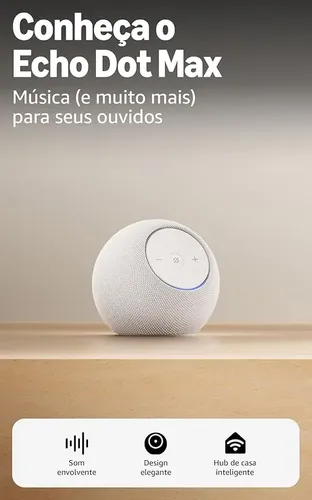 Assistente Pessoal Echo Dot Max Com Alexa Branca Amazon Branca