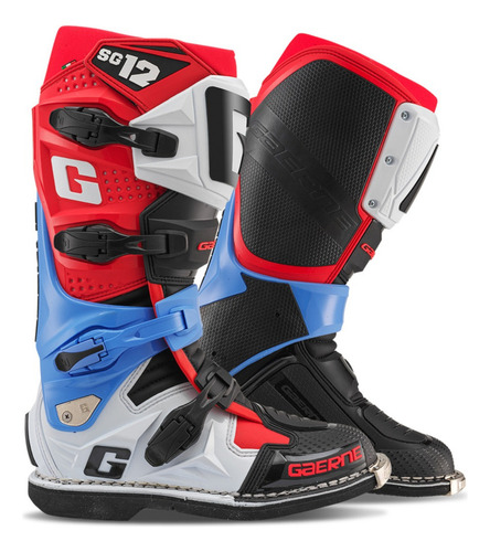 Bota Gaerne Cross Sg 12 - Realm - Azul/vermelho/branco