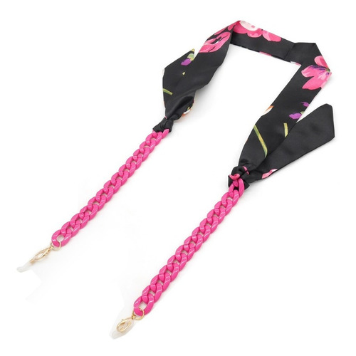 Collar Cadena Straps Colgante Lente Anteojo Mascarillas Rosa