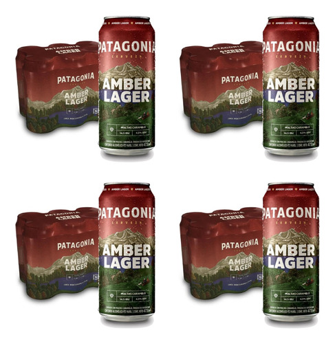 Patagonia Amber Lager Lata 473ml Pack X24 Zetta Bebidas