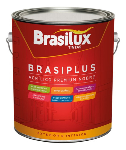 Tinta De Parede Preta 3,2l Brasiplus Acrílica Fosca