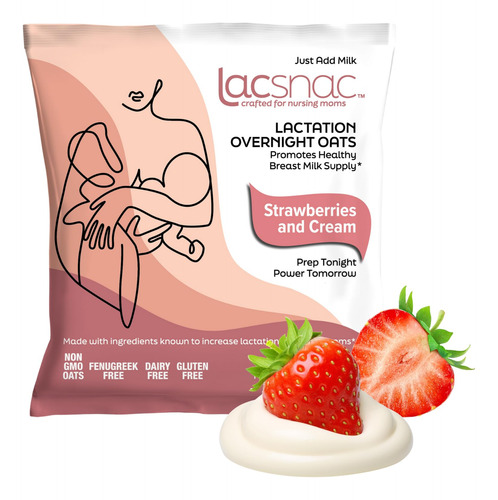 Lacsnac Avena Nocturna Para Lactancia Con Fresas Y Crema (12