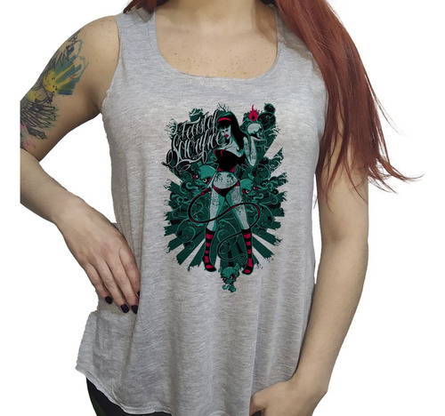 Musculosa Acampanada Mujer Tatto Calaveras Latigo