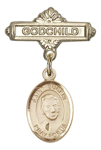 Badge 14kt Gold With St Eugene Mazenod Charm