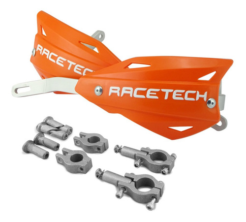 Cubremanos Racetech Vertigo Aluminio Color Naranja Universal