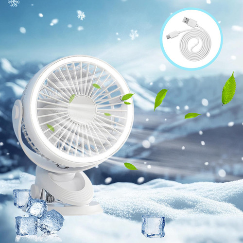 A Ventilador Eléctrico Recargable N Con Luz Nocturna De
