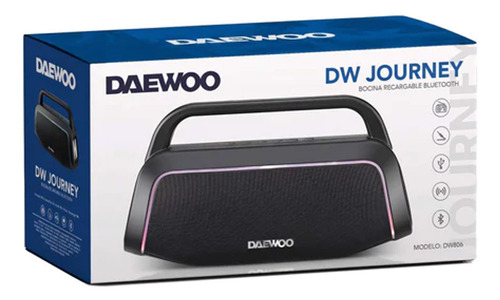 Bocina Bluetooth Daewoo Recargable Radio Fm Tws Dw806 Negro