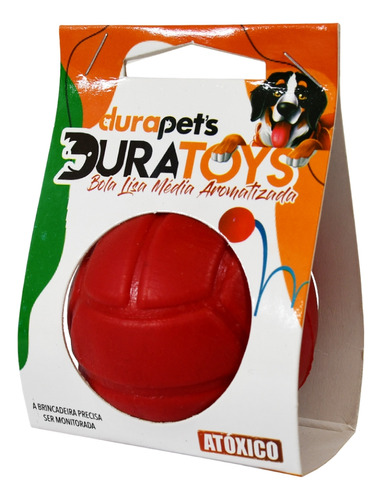 Pelota plana roja de juguete para perros, 65 mm, M Durapets, color rojo